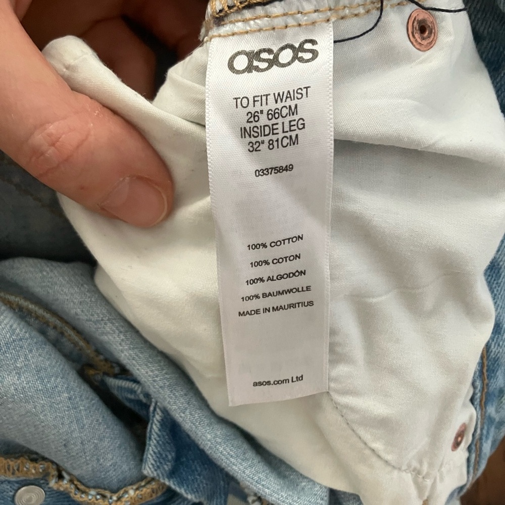 ASOS Light Blue Ripped Straight cut Jeans - Picture 3 of 4